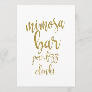 Mimosa Bar Gold Glitter Betaalbaar Weddenschap Kaart