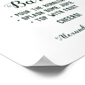 Mimosa Bar Groene Bruiloftsschild Eucalyptus Poster (Hoek)