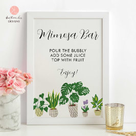 Mimosa Bar Huis Planten Vrijgezellenfeest Party Poster