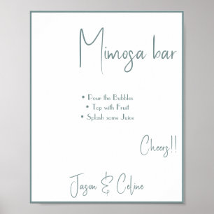 Mimosa Bar Huwelijksbord Poster