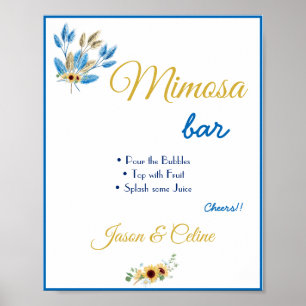 Mimosa Bar Huwelijksbord Poster