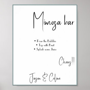 Mimosa Bar Huwelijksbord Poster