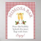 Mimosa bar Kerstmarkt Vrijgezellenfeest teken Poster (Voorkant)