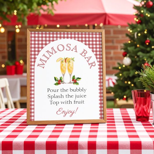 Mimosa bar Kerstmarkt Vrijgezellenfeest teken Poster