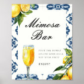 Mimosa Bar Lemon Positano Vrijgezellenfeest Sign Poster (Voorkant)