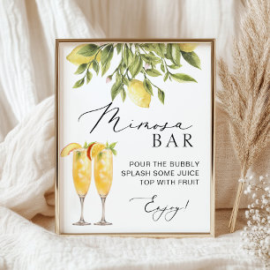 Mimosa Bar Lemon Sorrento Italiaans Trouwbord Poster