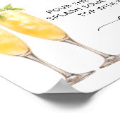 Mimosa Bar Minimale moderne kalligrafie Trouwbord Poster (Hoek)