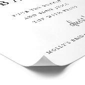 Mimosa Bar Minimalistische Calligrafie Zwart en Wi Poster (Hoek)