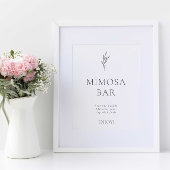 Mimosa Bar Modern Elegant Bruiloft Eenvoudig Poster