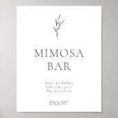 Mimosa Bar Modern Elegant Bruiloft Eenvoudig Poster (Voorkant)