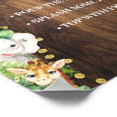 Mimosa Bar Mom-osa Bar Safari Rustiek Baby shower Poster (Hoek)