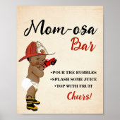 Mimosa Bar Momosa Bar AA Brandweerman Baby shower Poster (Voorkant)