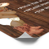 Mimosa Bar Momosa Bar AA Cowboy Baby shower Teken Poster (Hoek)