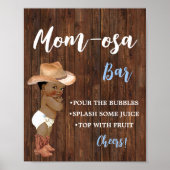 Mimosa Bar Momosa Bar AA Cowboy Baby shower Teken Poster (Voorkant)
