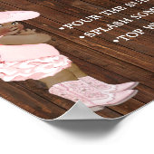 Mimosa Bar Momosa Bar AA Cowgirl Baby shower Sign Poster (Hoek)