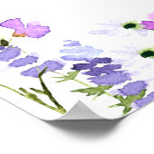 Mimosa Bar Paarse Wilde Bloemen Bruidsdiner Ontvan Poster (Hoek)