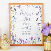 Mimosa Bar Paarse Wilde Bloemen Bruidsdiner Ontvan Poster