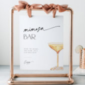 Mimosa Bar Parels en Prosecco Pedestal Sign Reclamebord Met Voetstuk