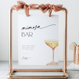 Mimosa Bar Parels en Prosecco Pedestal Sign Reclamebord Met Voetstuk