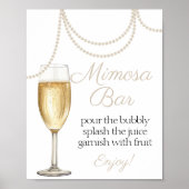 Mimosa Bar Parels en Prosecco vrijgezellenfeest Poster (Voorkant)