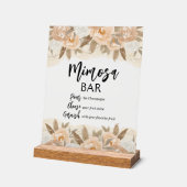 Mimosa Bar Perzik Bloemen Vrijgezellenfeest Acryl Bord (Hoek)