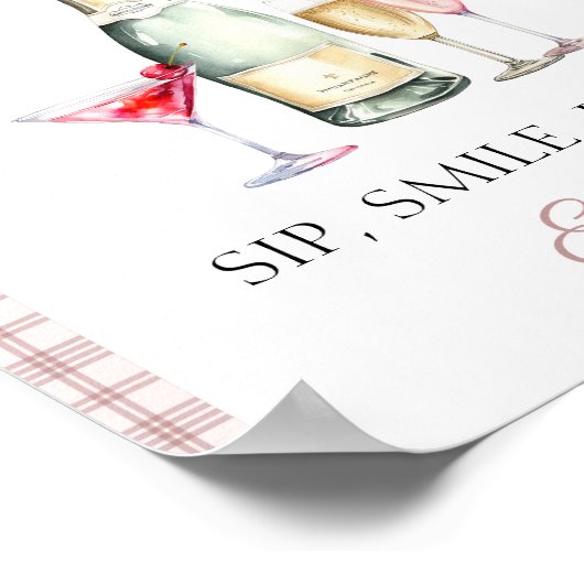 Mimosa bar Pink Fresh off market Bridal Shower Poster (Hoek)