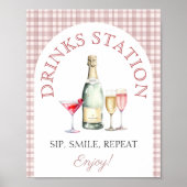 Mimosa bar Pink Fresh off market Bridal Shower Poster (Voorkant)