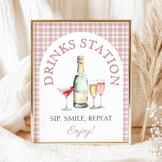 Mimosa bar Pink Fresh off market Bridal Shower Poster