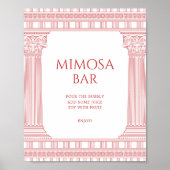 Mimosa bar poster voor godinnenfeest (Voorkant)
