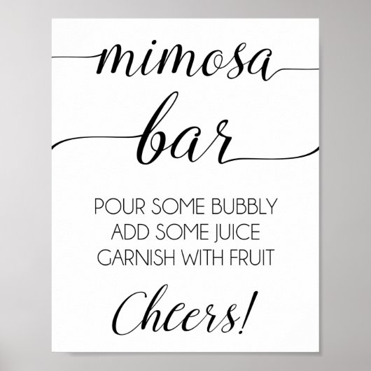 Mimosa Bar Print | Shower- of Bruiloft Mimosa Bord (Voorkant)