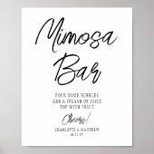 Mimosa Bar Proost Modern Handgeschreven Zwart Schr Poster (Voorkant)