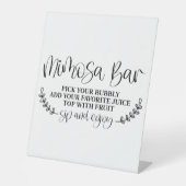 Mimosa Bar Reclamebord Met Voetstuk (Voorkant)