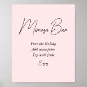 Mimosa Bar Roze Bruiloftsborrel  Poster (Voorkant)