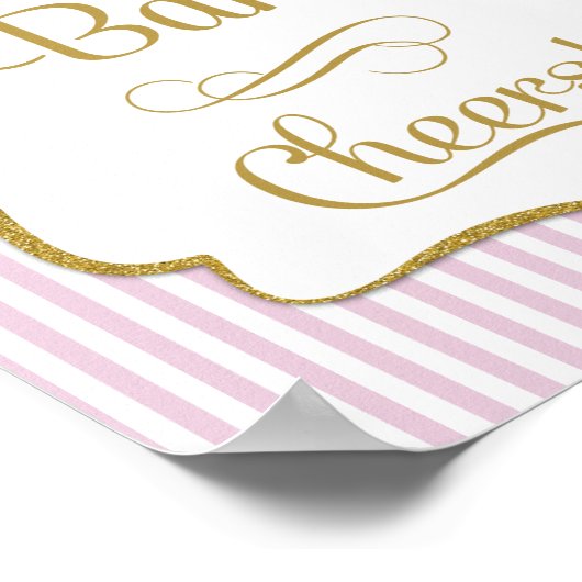 Mimosa Bar, roze gouden streep Poster (Hoek)