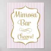 Mimosa Bar, roze gouden streep Poster (Voorkant)