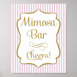 Mimosa Bar, roze gouden streep Poster
