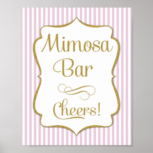 Mimosa Bar, roze gouden streep Poster (Voorkant)