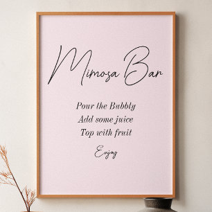 Mimosa Bar Roze Vrijgezellenfeest Poster