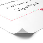 Mimosa Bar Roze Witte Bruiloftsbloem Poster (Hoek)