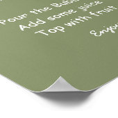 Mimosa Bar Sage Groen Trouw Teken Poster (Hoek)