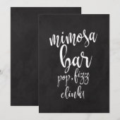 Mimosa Bar Schoolbord Betaalbaar Huwelijksbord Kaart (Voorkant / Achterkant)