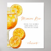 Mimosa Bar Sign Aperol Spritz Vrijgezellenfeest Poster (Voorkant)