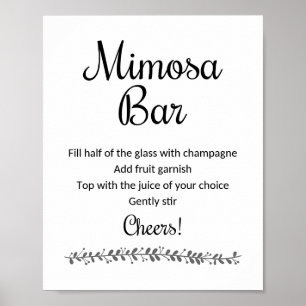 Mimosa Bar Sign - Rochester Poster