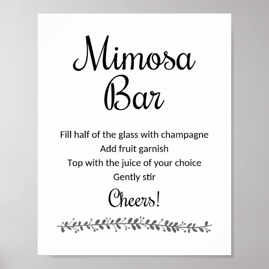 Mimosa Bar Sign - Rochester Poster (Voorkant)