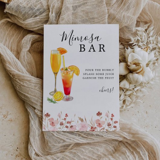 Mimosa Bar Sign, Roos Wedding Bar Sign, Kaart