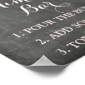 Mimosa Bar Sign Roze Waterverf Flowers Chalkboard Poster (Hoek)