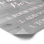 Mimosa Bar Sign Roze Waterverf Flowers Wood Poster (Hoek)