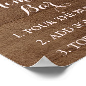 Mimosa Bar Sign Roze Waterverf Flowers Wood Poster (Hoek)