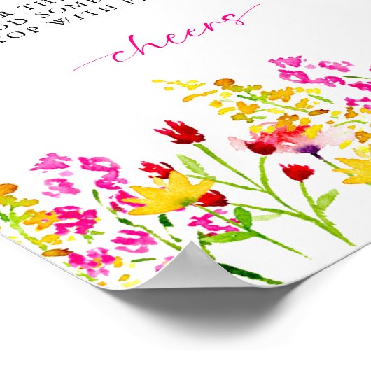 Mimosa Bar Sign Wildflower Vrijgezellenfeest Bloem Poster (Hoek)