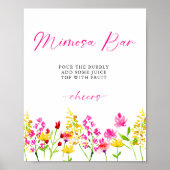 Mimosa Bar Sign Wildflower Vrijgezellenfeest Bloem Poster (Voorkant)